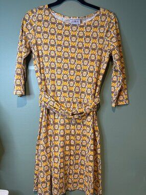 Blue Platypus Women's Small Novelty Print Dress USA Whimsical Teacher Book Lover